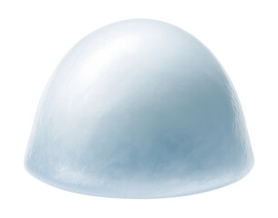 Smooth, dome-shaped ice cap with a compact white surface and a hint of blue.