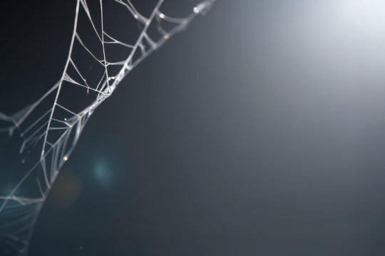 A spider web on a dark background as a Halloween background. 