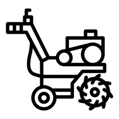mini tractor hand cultivator icon