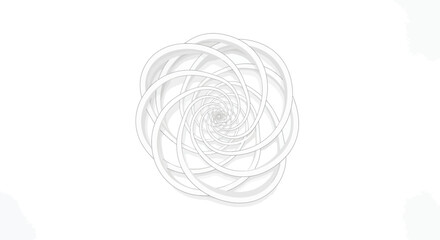 Ethereal white circles create an hypnotic illusion evoking balance and infinity