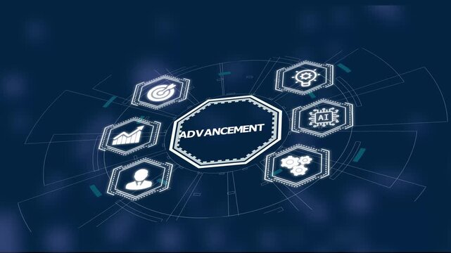 Digital Strategy and Advancement Concept. AI-Powered Analytics and Innovative Technology Driving Business Leadership, Performance, Profitability, and Growth.