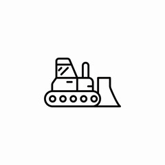 bulldozer construction vehicle icon sign vector