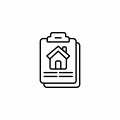 clipboard home plan icon sign vector