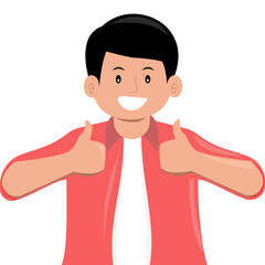 Happy man showing thumbs up suitable for websites, presentations, social media. Positive feedback, approval, endorsement, motivation, success, encouragement concepts.