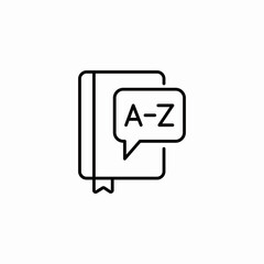 dictionary language speech icon sign vector