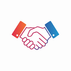 Stylized handshake illustration representing collaboration, agreement and partnership