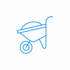 garden cart trolley icon sign vector