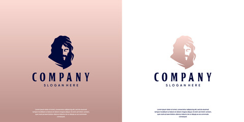 Jesus Christ logo, symbol of holiness, goodness, forgiveness, graphic design template.