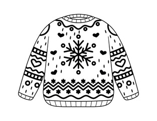 Black-and-white Christmas festive warm sweater