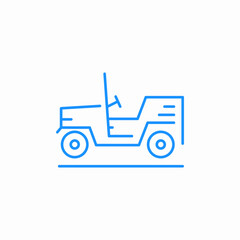 military car icon sign vector