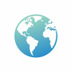 Obraz premium Stylized representation of the earth globe with a gradient blue color scheme