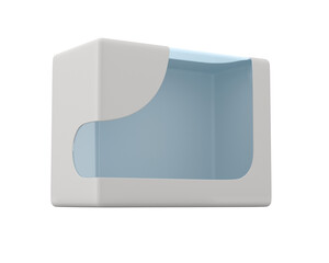 white gift box on white background. Isolated 3D illustration