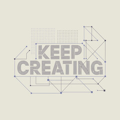 Abstract 3d text typography design 