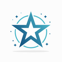 Obraz premium Stylized stellar symbol with encircling orbit and shimmering atmospheric particles