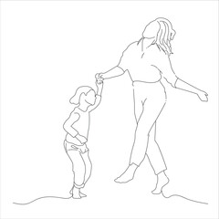 mother and child are dancing. Active family of dancing young mother and daughter enjoying movement to music. Dance of teenage girl,