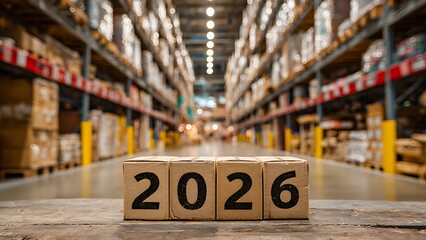 cardbox with the number 2026 on warehouse