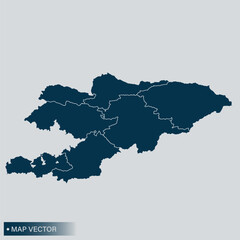 Fototapeta premium Kyrgyzstan map