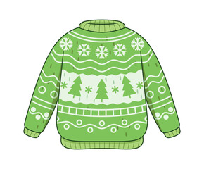 Green Christmas sweater winter fashion