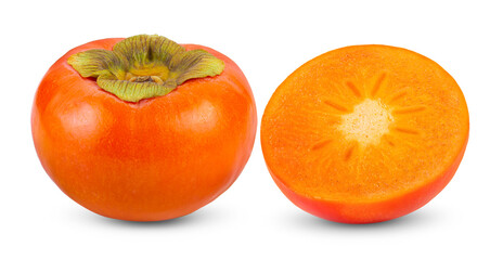 ripe persimmons isolated on transparent png (Image from camera)