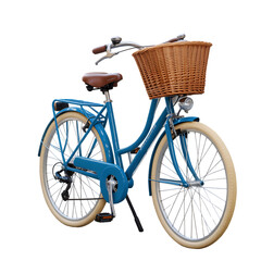 Illustration of blue bicycle isolated on transparent background