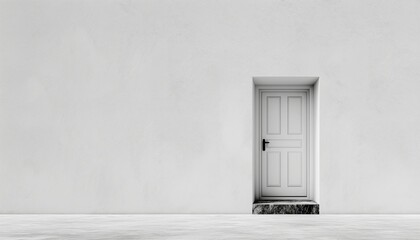 Aesthetic Minimalism: White Door Surrounded By White Background, Creating A Clean And Sleek Look In A Monochromatic Setting.