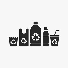 A set of label logo icons for recycling and reusing.