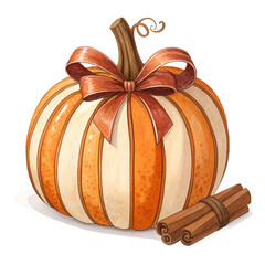 Rustic Autumn Pumpkin Clipart PNG, Transparent Background | Fall Watercolor Pumpkins for Halloween Crafts, Sublimation & Digital Prints