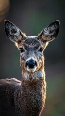 Fototapeta premium Intense Gaze - A Portrait of a Wild Roe Deer in Nature.