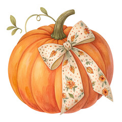 Rustic Autumn Pumpkin Clipart PNG, Transparent Background | Fall Watercolor Pumpkins for Halloween Crafts, Sublimation & Digital Prints