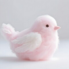 4k high quality Ai generative HD art work photo realistic sweet granulated fluffy cane white cloud closeup background love soft heart cane marshmallow cotton candy colorful bird pink 