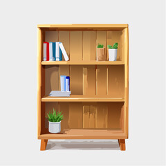 Fototapeta premium Offenes Bücherregal mit klaren Linien