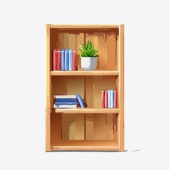 Fototapeta premium Offenes Bücherregal mit klaren Linien