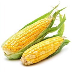 Two ears of corn with green husk