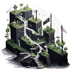 Isometric Landscape - A Whimsical Journey Through a Miniature World.