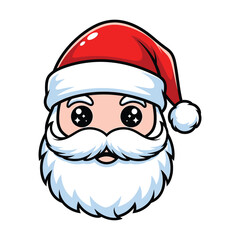 Vector art of cute santa claus head cartoon for christmas