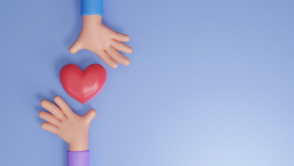International Volunteer day for economic and social development on December 5th. to promote volunteering and recognize contributions to the achievement. Day of support, charity and help. 3d rendering
