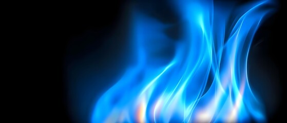 Vivid blue flame dances upward in closeup.