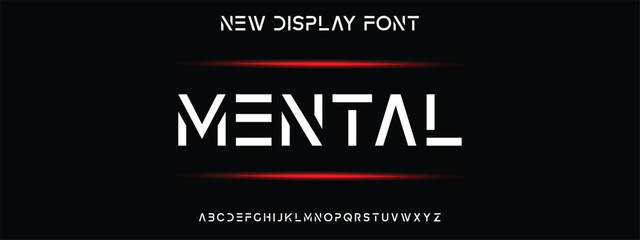 Abstract technology science alphabet font. digital space typography vector illustration design.