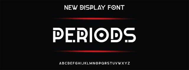 Abstract technology science alphabet font. digital space typography vector illustration design.