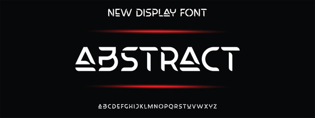 Design Modern abstract digital alphabet font. Minimal technology typography, Creative urban sport fashion futuristic font and with numbers. vector illustration.