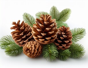 pine cones isolated on white background
