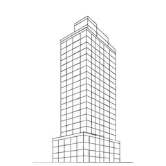 Fototapeta premium High rise building sketch. Line art