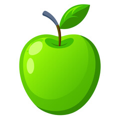 Vibrant glossy green apple illustration vector scalable fruit icon for healthy food concepts