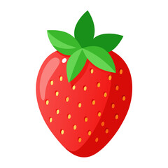 Vibrant red strawberry vector illustration for healthy food designs and summer themes