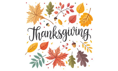 Obraz premium Beautiful Fall Harvest Illustrations with Pumpkins, Leaves, and Thanksgiving Elements