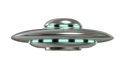 Flying saucer or unidentified flying object on a white background