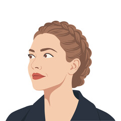 Young woman looking to the side with a braid