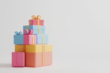 Obraz premium Colorful gift boxes on white background