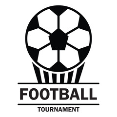 Football icon, vector logo design. Soccer ball icon in flat style. Classic football tournament sign concept isolated on white background. Vector illustration.