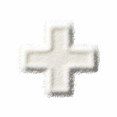 Fototapeta premium Sugar arranged as medical cross, minimalist flat lay for World Diabetes Day awareness